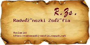 Radvánszki Zsófia névjegykártya