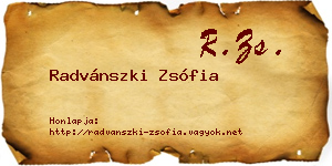 Radvánszki Zsófia névjegykártya