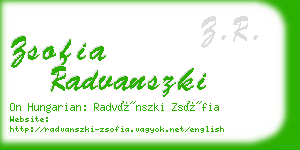 zsofia radvanszki business card